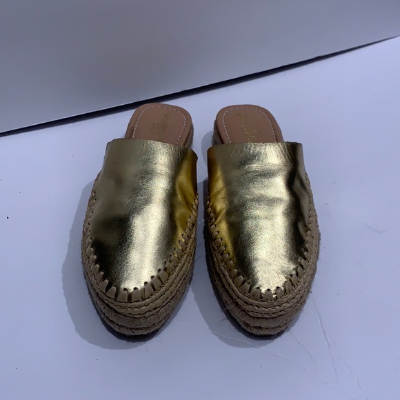 Sam Edelman Gold Espadrilles Slides - Picture 3 of 8